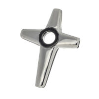 Edelstahlanhänger – Kreuz mit runder...