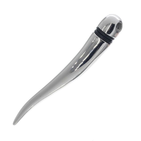 Stainless steel pendant- long tooth - polished