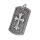 Stainless Steel Pendant – Cross Tag with Dotted Background