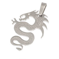 Stainless Steel Pendant - Dragon with Stone Eye