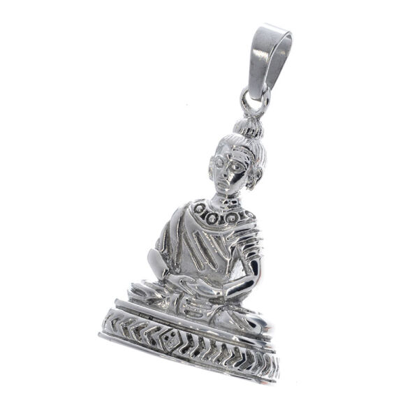 Edelstahlanhänger - Buddha im Lotussitz