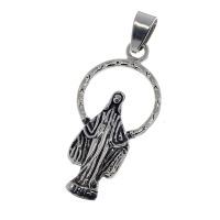 Stainless steel pendant - Holy Mary in halo