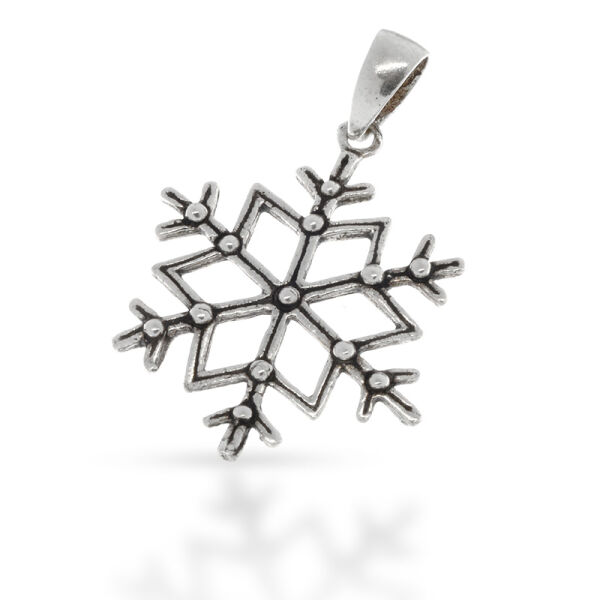 925 Sterling Silberanhänger - Eiskristall / Schneeflocke