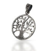 Tree of Life Pendant with Textured Trunk in 925 Sterling...