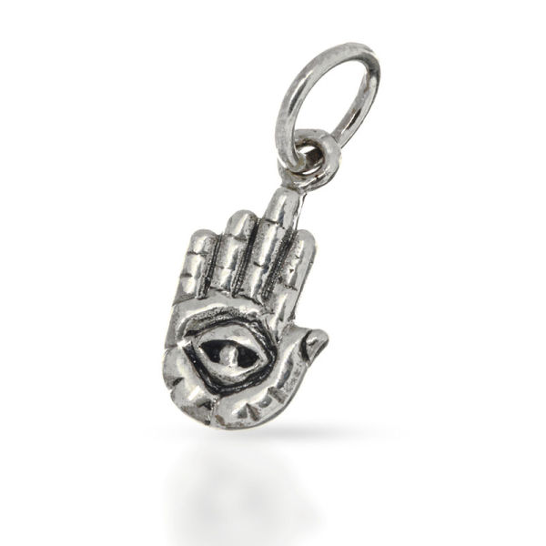 925 Sterling Silberanhänger - Hand mit Auge - Hand der Fatima