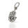 925 Sterling Silberanhänger - Hand mit Auge - Hand der Fatima