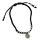 Baumwoll-Armband mit Silber - Größenverstellbar