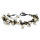 Kunstlederarmband - Bronze - weiße Steine