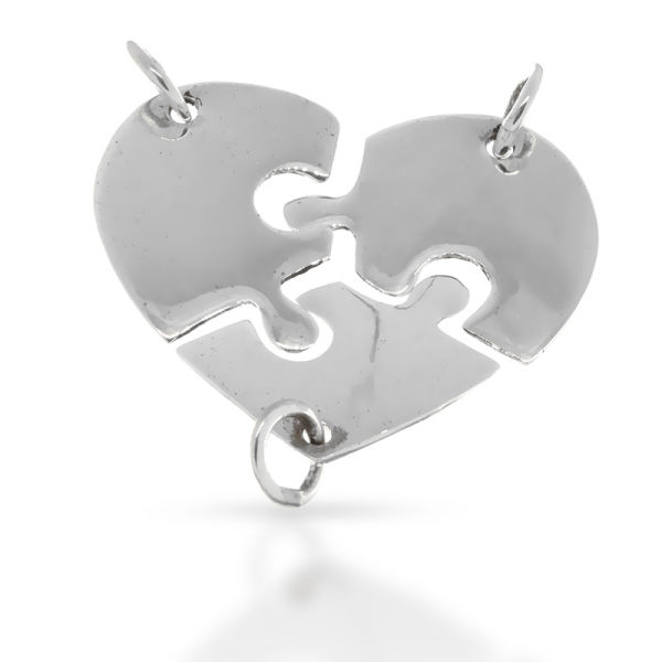 925 Sterling Silver Engraving Plate - Heart Puzzle "Irene
