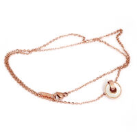 1 mm Edelstahlkette Rosegold mit Anhänger
