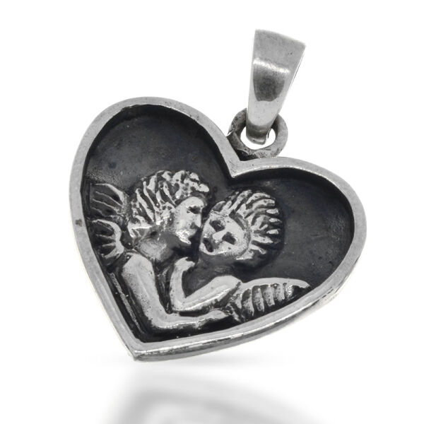 925 Sterling Silver Pendant – Angel in a Heart Frame