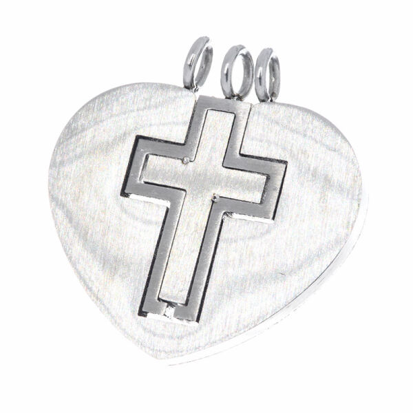 Stainless Steel Pendant – Heart Pendant with Matching Cross
