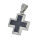 Stainless Steel Pendant – Broad Cross with Dark Inlay