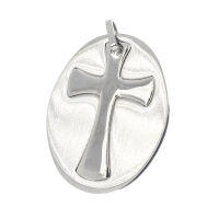 Stainless Steel Pendant – Oval Medallion with Broad...