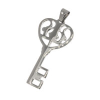 Stainless Steel Pendant – Heart Key with Interwoven...