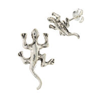 Silver Stud Earrings - Gecko