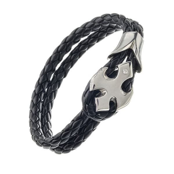 Lederarmband mit Edelstahlverschluss