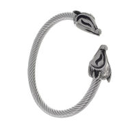 Stainless steel bracelet with fox head