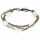 Leather bracelet - mother-of-pearl with bronze beads