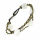 Leather bracelet - mother-of-pearl with bronze beads