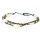 Leather bracelet - mother-of-pearl with bronze beads