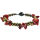 Faux leather bracelet - bronze beads