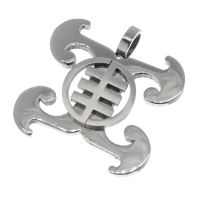 Stainless steel pendant - Tribal characters