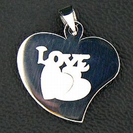 Edelstahlanhänger - Love Herzen