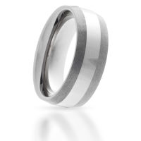 Wolframring 8 mm - polierte Fläche & mattierte...