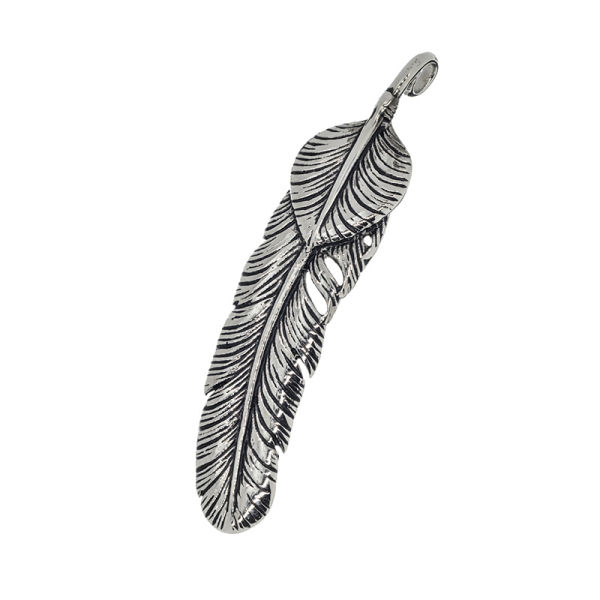 Stainless steel pendant - feather