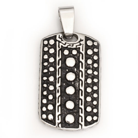 Edelstahlanhänger - Dogtag mit Muster