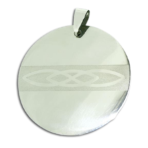 Edelstahlanhänger - rund mit Ornament