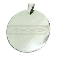 Edelstahlanhänger - rund mit Ornament