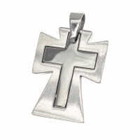 Edelstahlanhänger – Kreuz mit vertiefter...