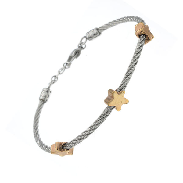 Edelstahlarmband mit goldenen Sternen
