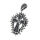 Stainless steel pendant - cross in flame wheel