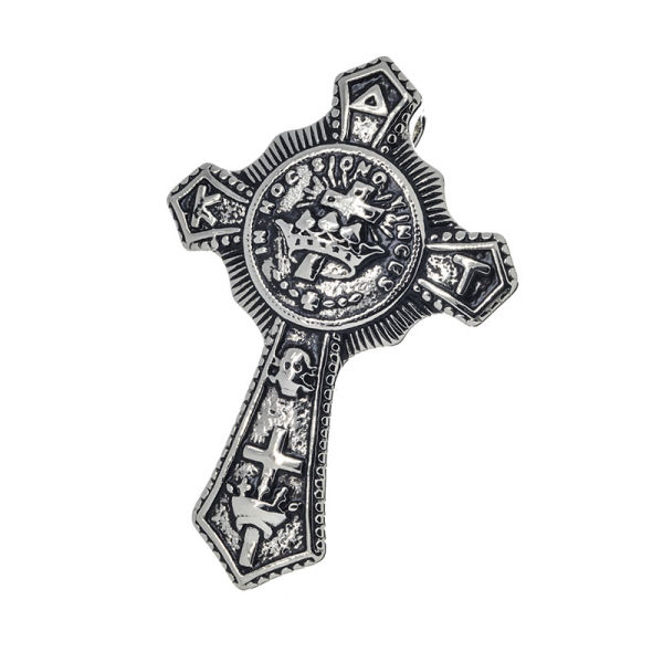 Stainless steel pendant - crown cross