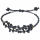 Faux leather bracelet - bronze beads
