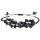 Faux leather bracelet - bronze beads