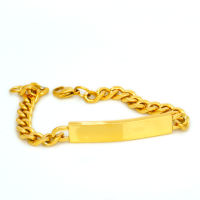 Edelstahlarmband mit Gravurplatte - PVD-Gold