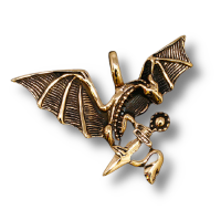 Bronzeanhänger - Fliegender Drachen mit Schwert