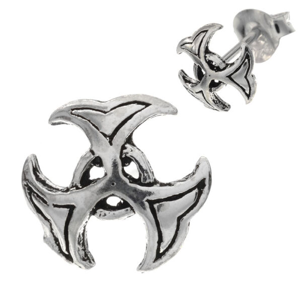 Silver ear studs Biohazard