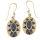 Bronze Ohrringe Onyx Sternenmuster