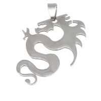 Stainless steel pendant dragon/polished
