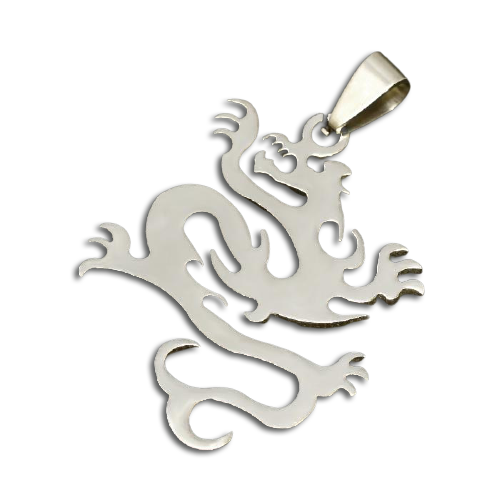 Edelstahlanhänger - Drache