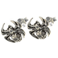 Silver Stud Earrings - Spider