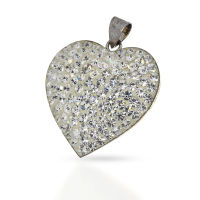 925 Sterling Silberanhänger - Glitzerherz...