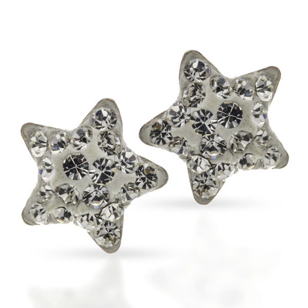925 Sterling Silberohrstecker - Glitzerstern mit Cubic Zirkonia