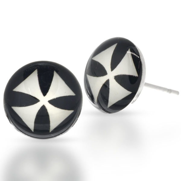 Stainless steel stud earrings - Iron cross