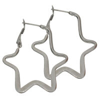 Stainless Steel Hoop Earrings – Star-Shaped Hoops...